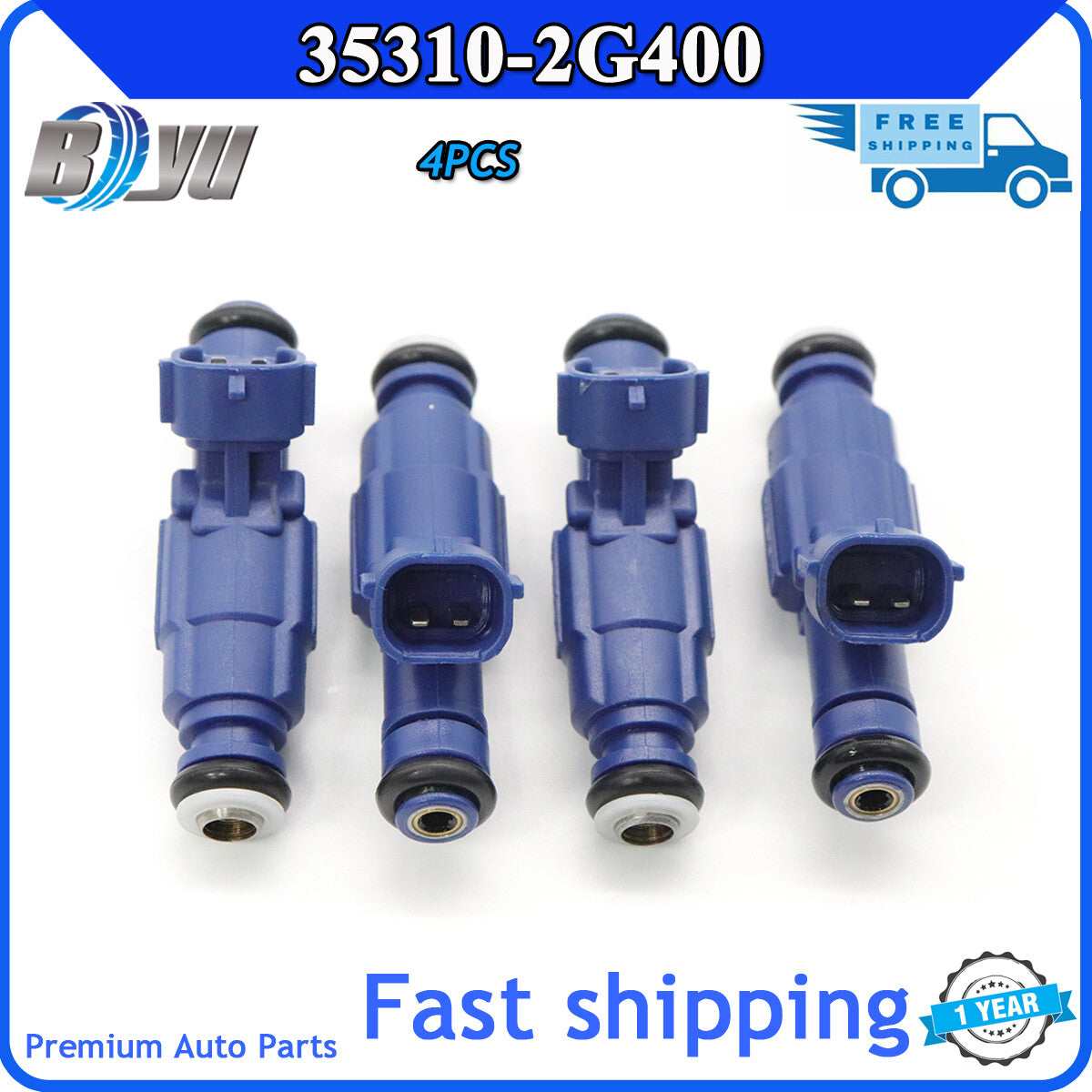 4-pack of for Hyundai fuel injectors suitable for 2008-2013 for Hyundai Sonata 2.0/2.4/3.3L 35310-2G400