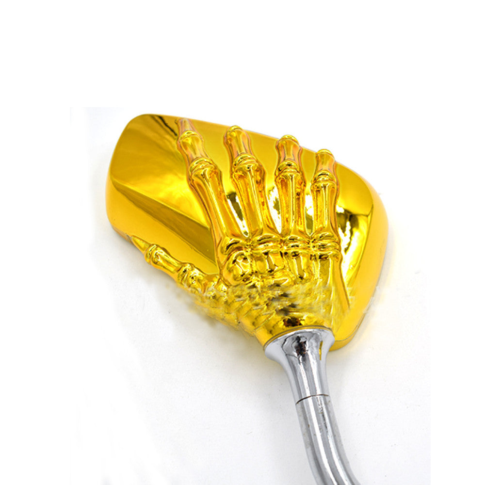 Universal Motorcycle 8mm 10mm Skull Hand Side Rearview Mirrors for Honda for Suzuki