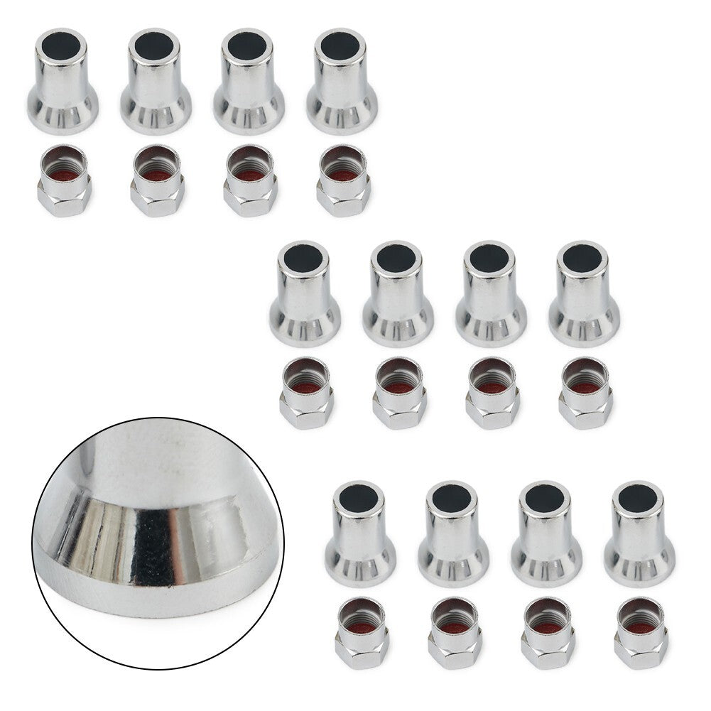 AU TR413 Chrome Car Truck Tire Wheel Tyre Valve Stem Hex-Caps- With Sleeve Cover