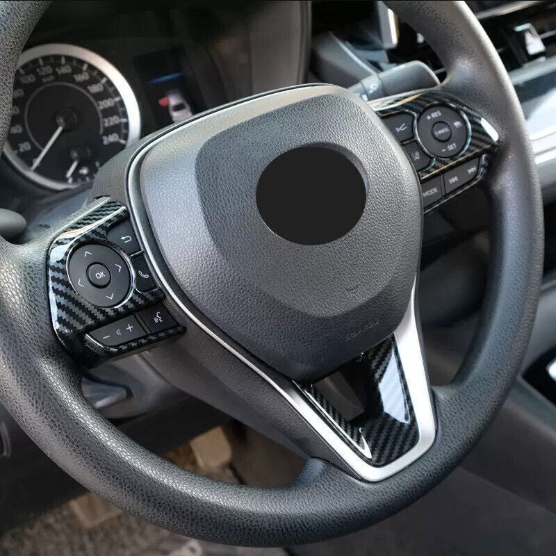 for Toyota for Corolla 20-2024 Inner Steering Wheel Frame Cover Trim Carbon Fiber 3X