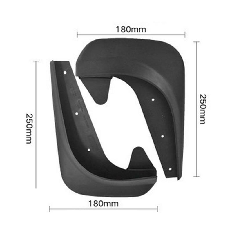 4-Piece Black Car Mudguards and Splash Guards for Front/Rear Parts Accessory Kit