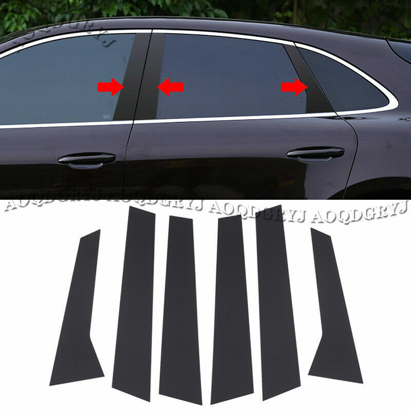 for Porsche Macan 2014-2019 Glossy Black Window Moulding B.C Pillar Trim Cover
