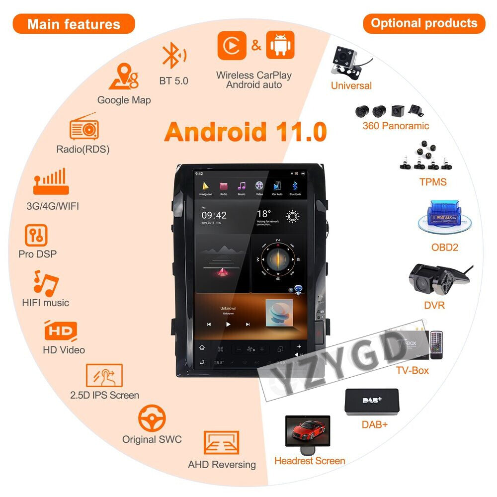 for Toyota for Land Cruiser LC200 2008-2015 Android Car Radio Carplay Screen 128G