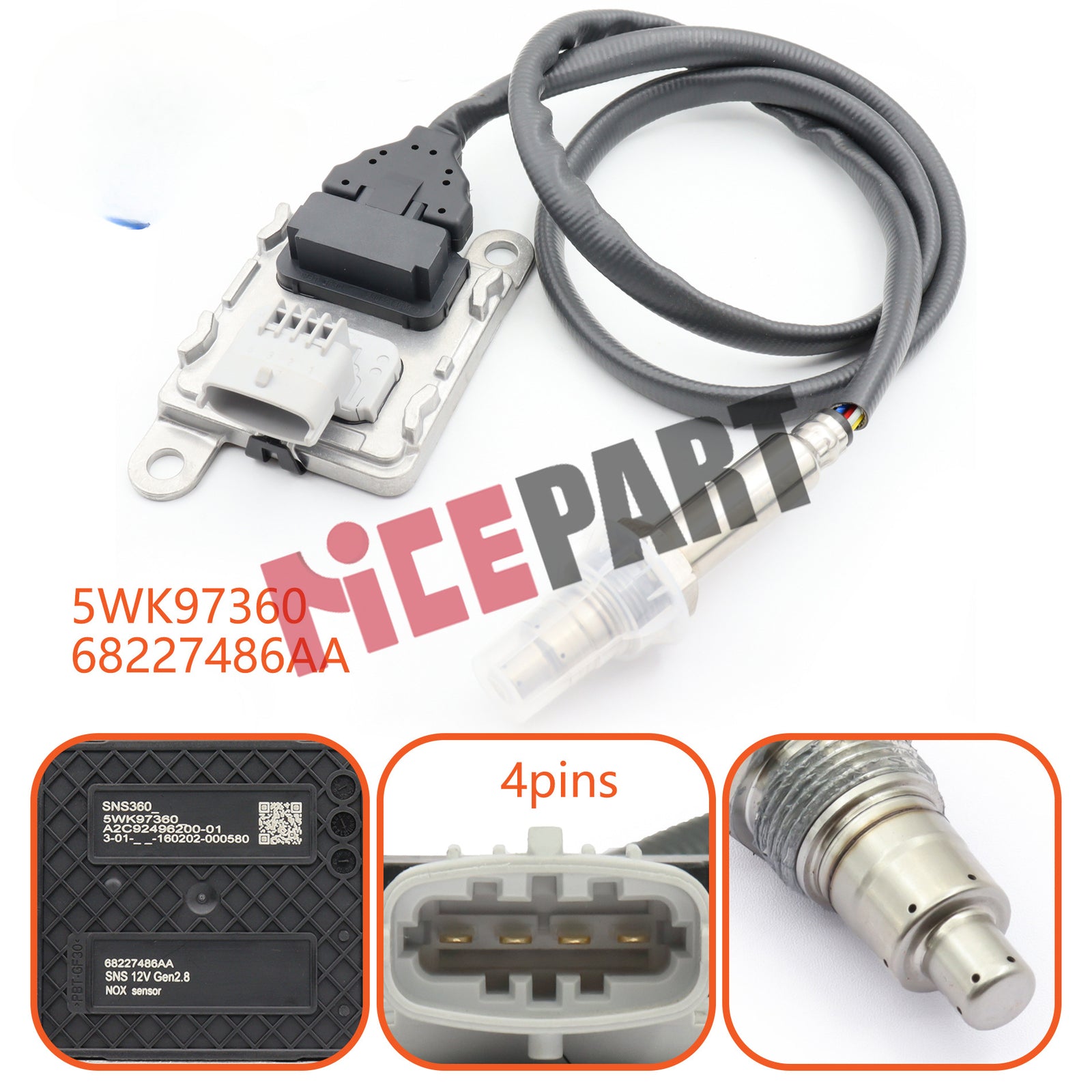 68227486AA NEW Nitrogen Oxide (NOx) Sensor Compatible for Ram 3500 2500 2014-2017
