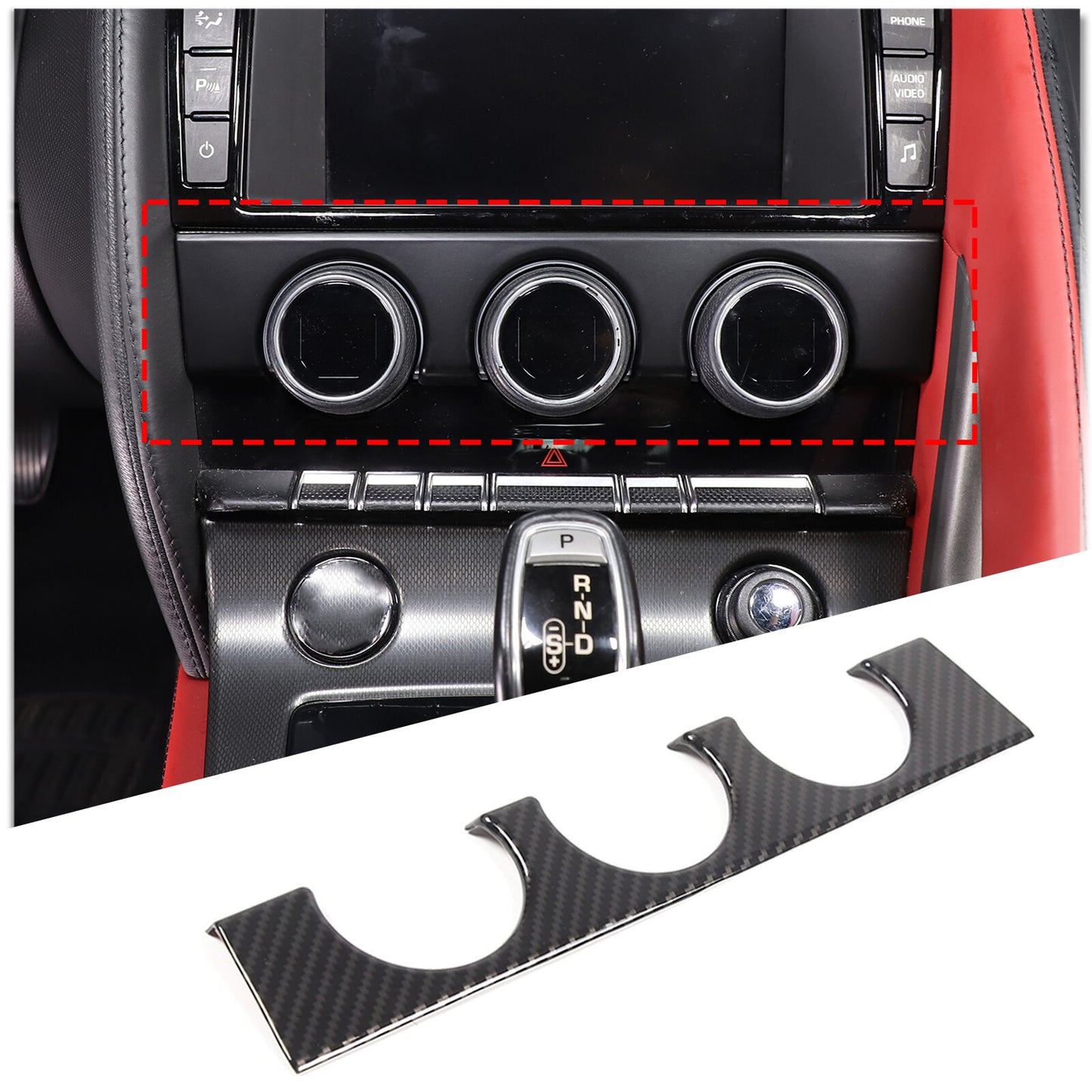 Black alloy center-controlled phone holder for Toyota FJ Cruiser 2007-2021 (USA)