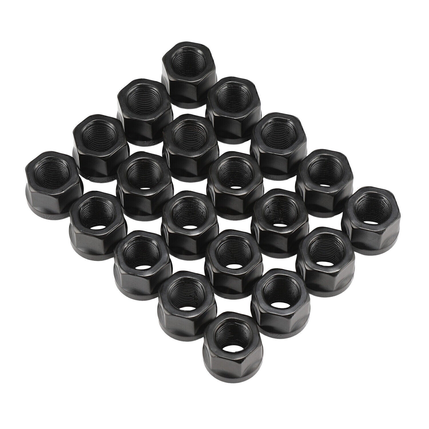 20x Set OPEN END LUG NUTS BULGE ACORN 1/2X20 WHEEL NUT BLACK FINISH for FORD