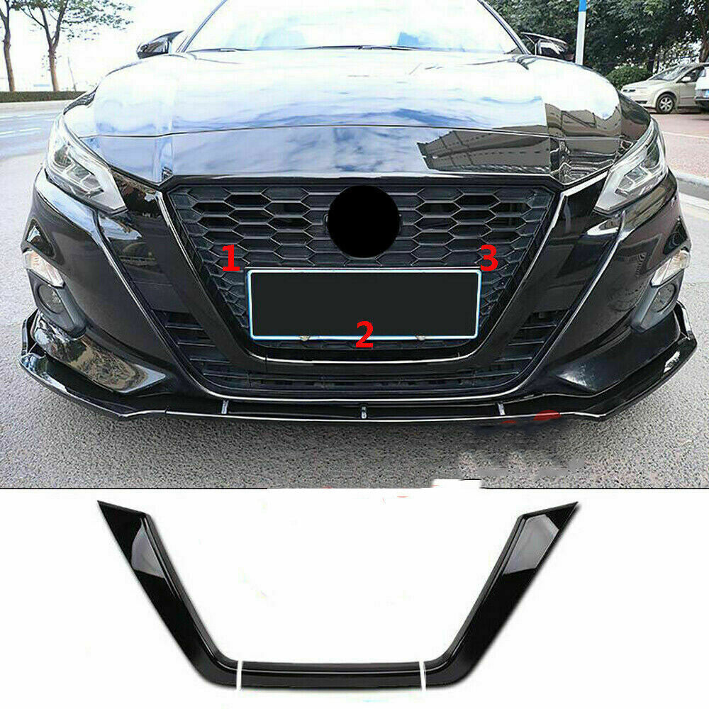 3x Glossy Black ABS Front Grille Mesh Frame Cover Trim for Nissan Altima 2019-22