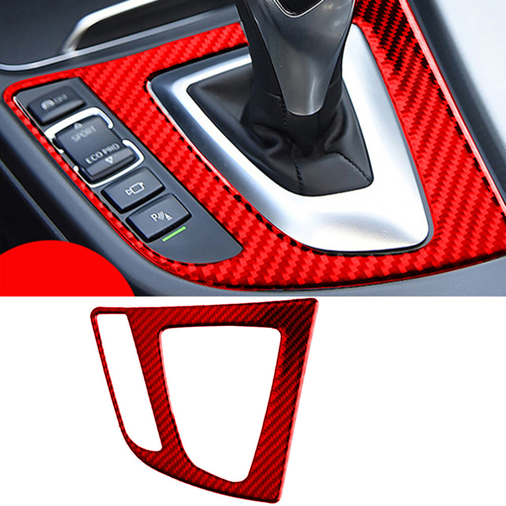 Red carbon fiber gear shift cover trim suitable for BMW 3 Series F30 2013-19
