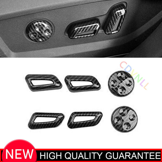for Audi A4 A5 2017-2024 ABS Carbon Fiber for Seat Adjust Button Frame Cover Trim 6P