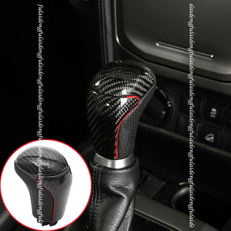 for Toyota Prado 18-21 Rear Carbon Fiber Gear Shift Knob Shifter Lever Handle 1x