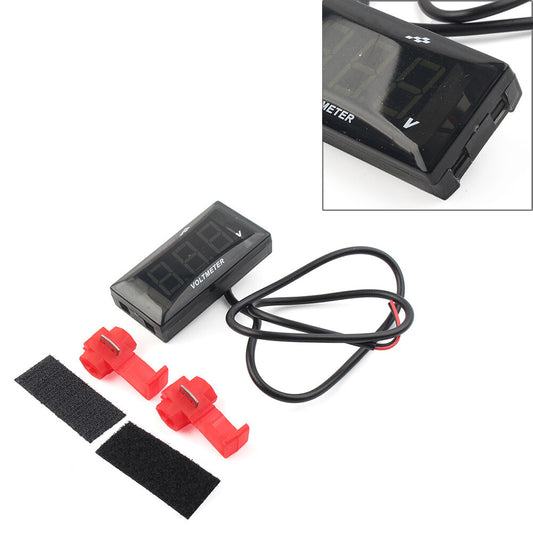 12V Motorcycle Digital LED Display Voltmeter Voltage Gauge Panel Meter Green