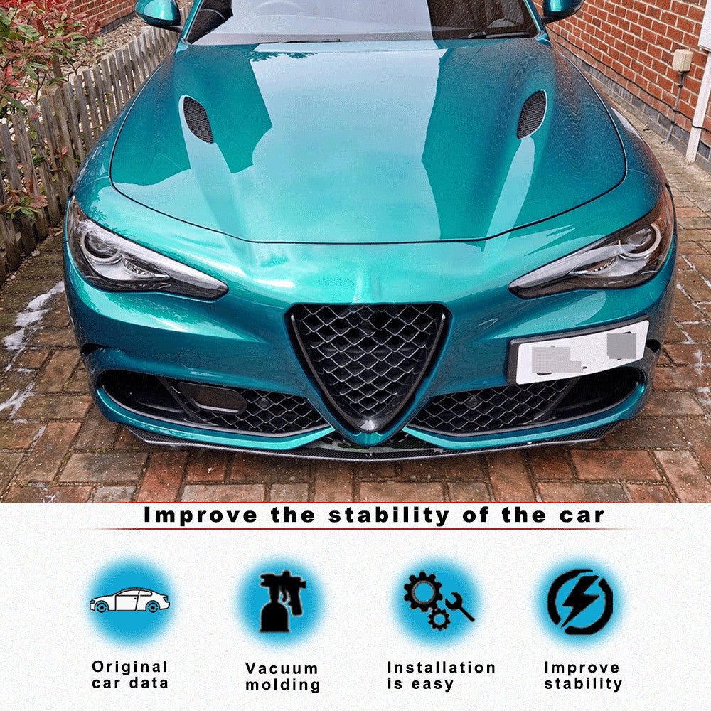 Fit for Alfa Romeo Giulia Base 2015-2020 Front Bumper Lip Spoiler Carbon Fiber
