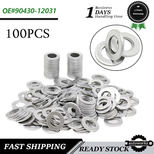 100X Oil Drain Plug Gasket Crush Washer 90430-12031 for Toyota for Lexus GX460 12mm