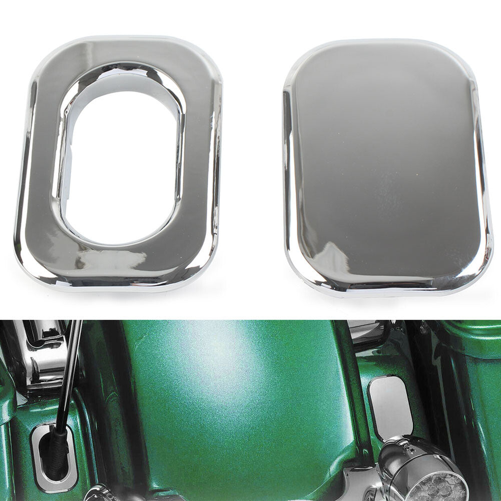 Antenna Hole Accent + Filler Cover Fit for Harley Road Street Glide FLHR FLHX Chrome