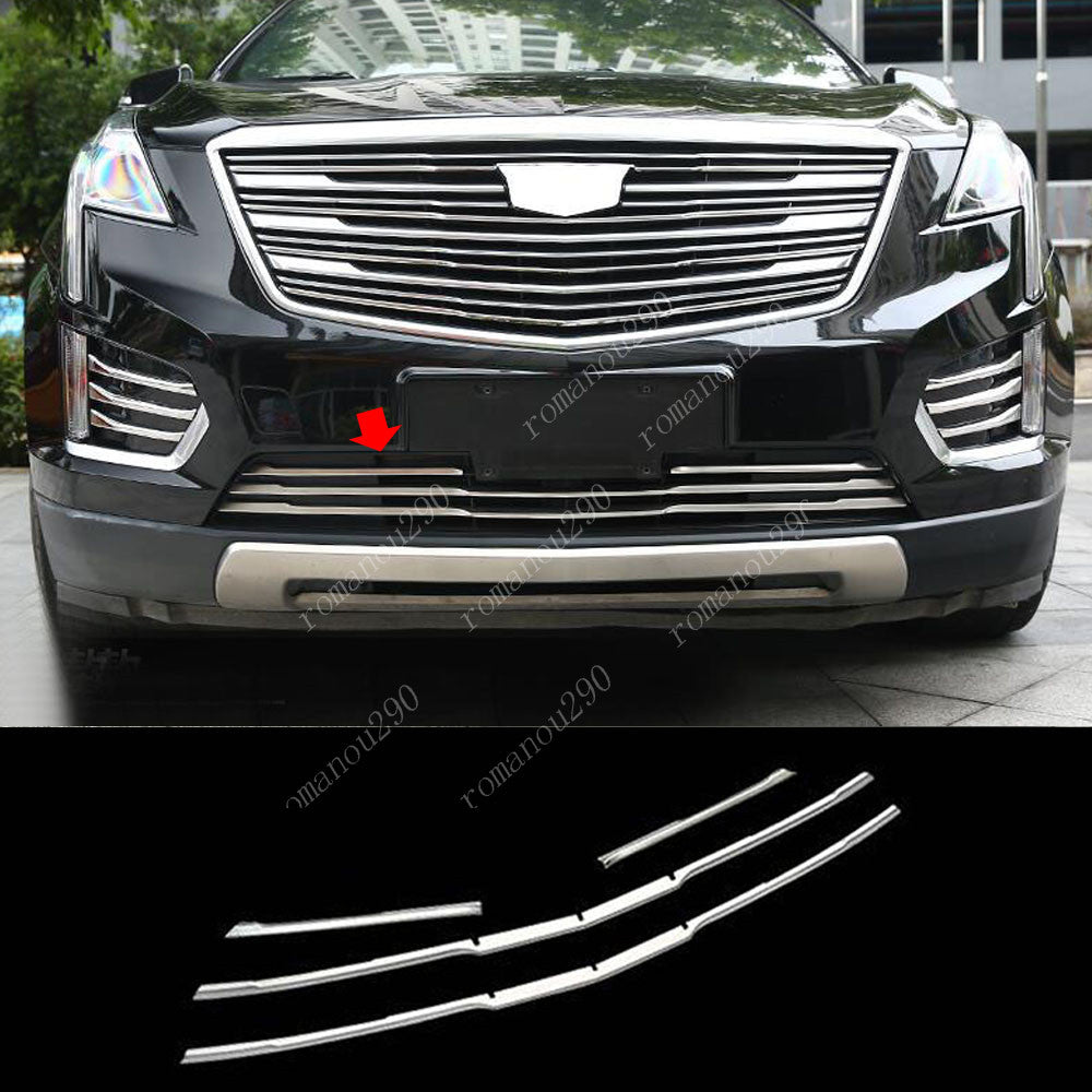 4x for Cadillac XT5 2017-2019 Steel Chrome Front Bumper Grill Molding Strip Trim
