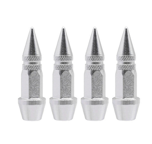 4-piece car tire valve cover rod air dust cover black bullet for Cadillac