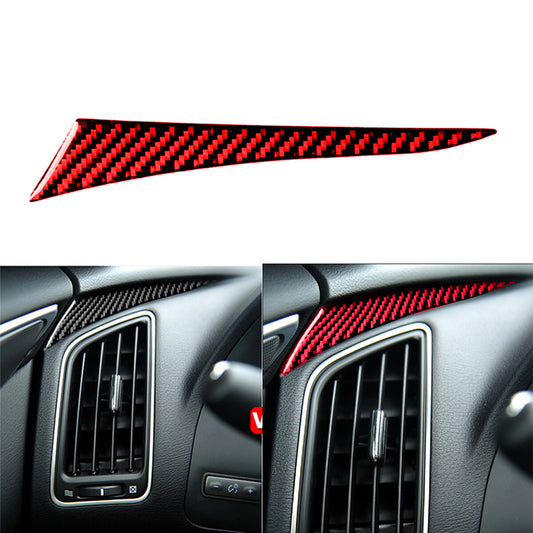 Red Carbon Fiber Dashboard Cover Trim Fit for Infiniti Q50 Q60 2014-19