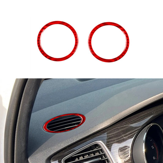 Red Carbon Fiber Front Defog Air Vent Outlet Trim Cover for KIA Sedona 2015-2016