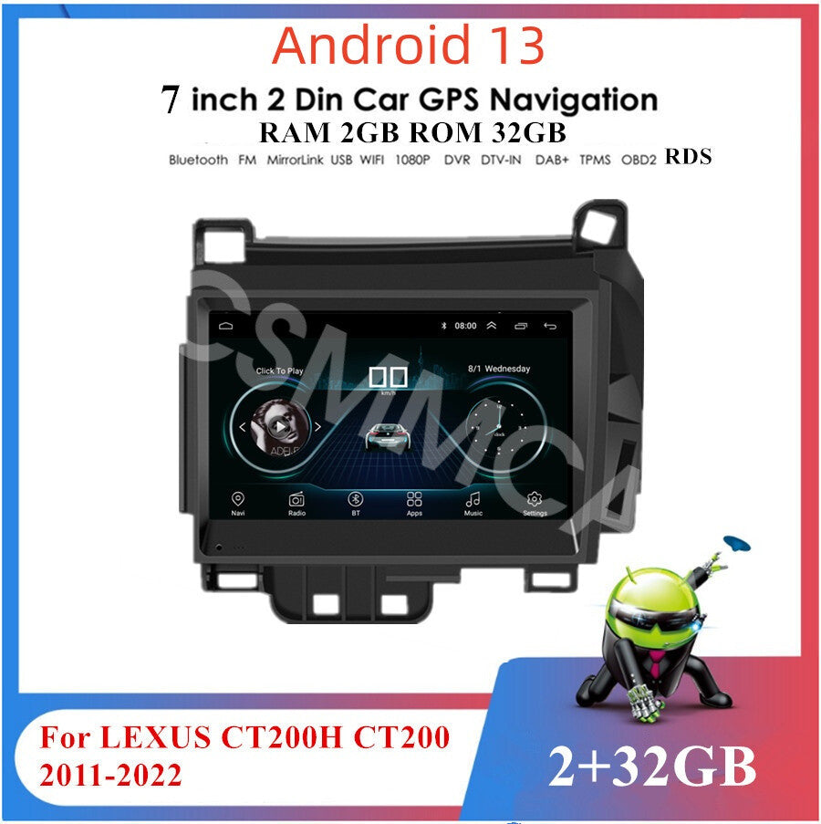 Fit for Lexus CT200 2011-2022 Stereo 7IN Androind 13 Car GPS Navi Player FM WiFi