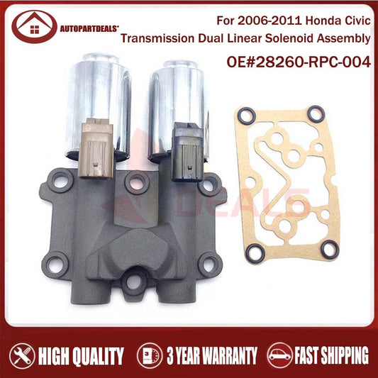 Transmission dual linear solenoid valve assembly 28260-RPC-004 for Honda for Civic 2006-11