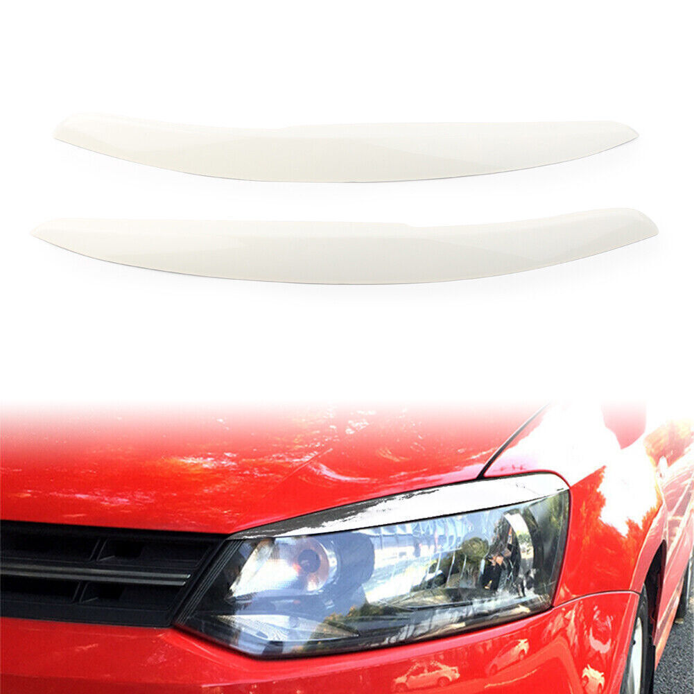 for VW Polo Mk5 6R 6C 2011-2017 2x Car Head Light Lamp Eyebrow Eyelid Cover Trim