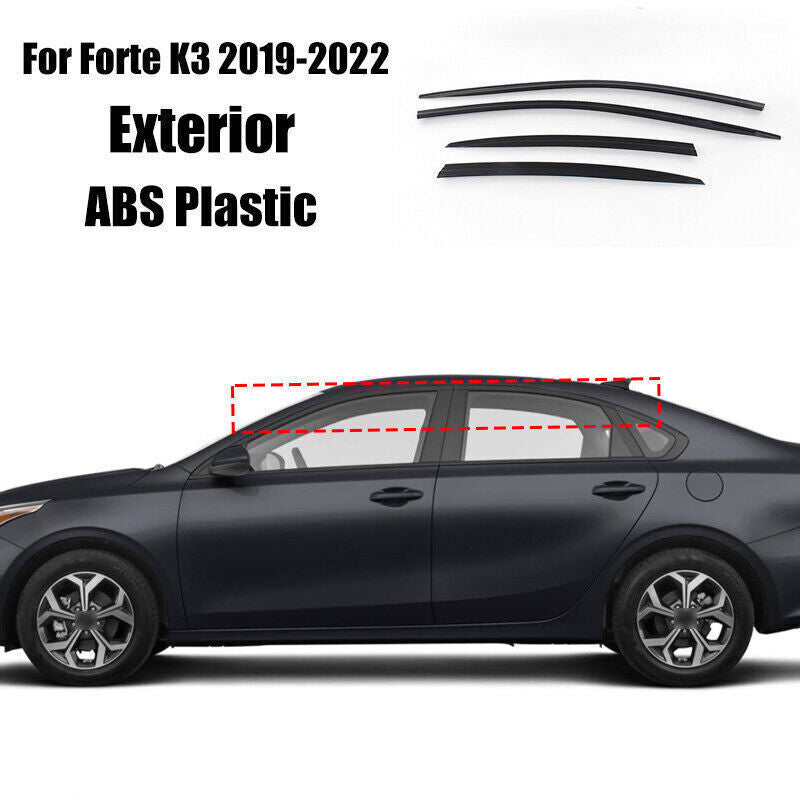 for Kia Forte K3 2019-2022 ABS Glossy Black Side Window Visor Sun Rain Shield 4P