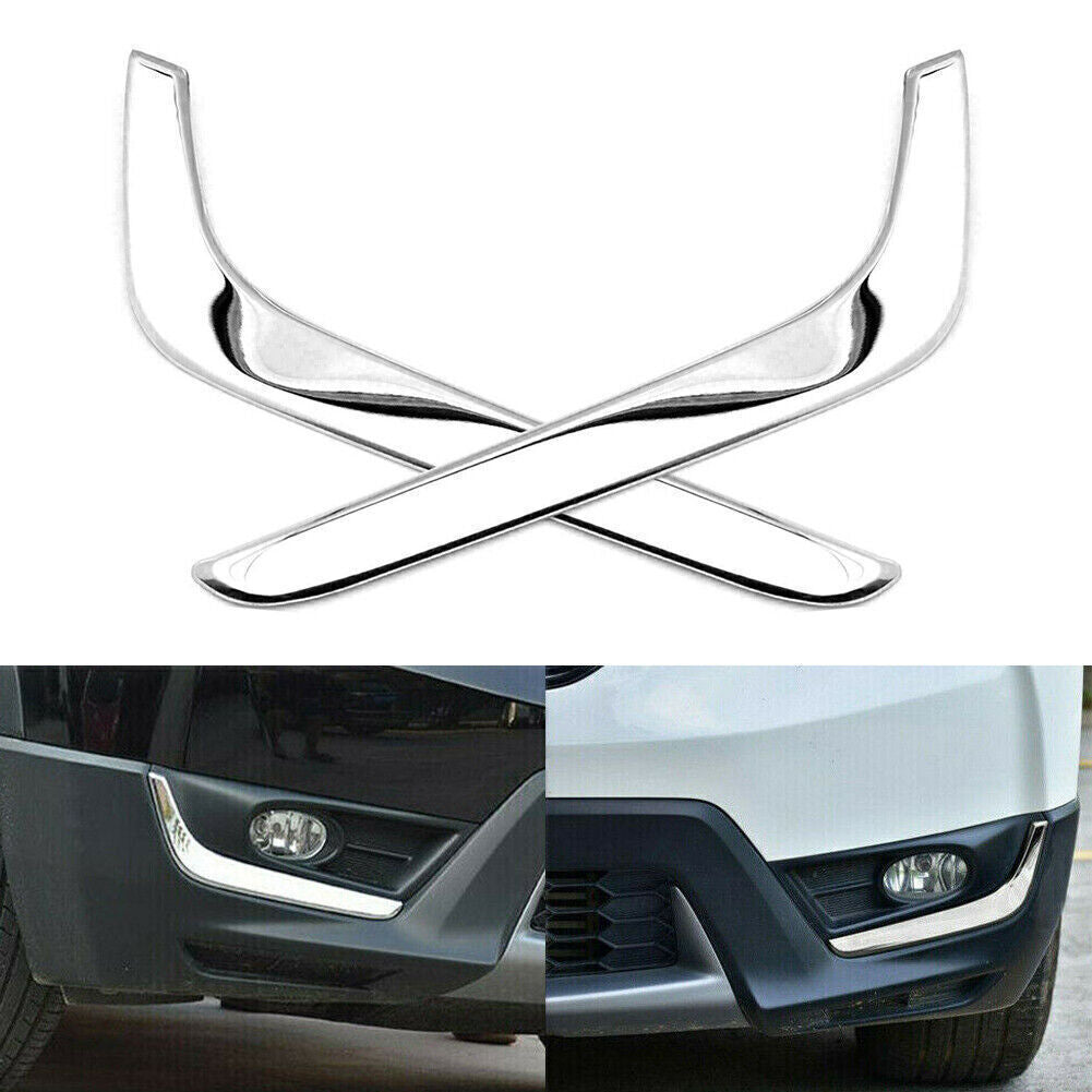 Front Fog Light Lower Cover Eyelid Trim Chrome Fit for Honda CR-V CRV 2017-2019 US