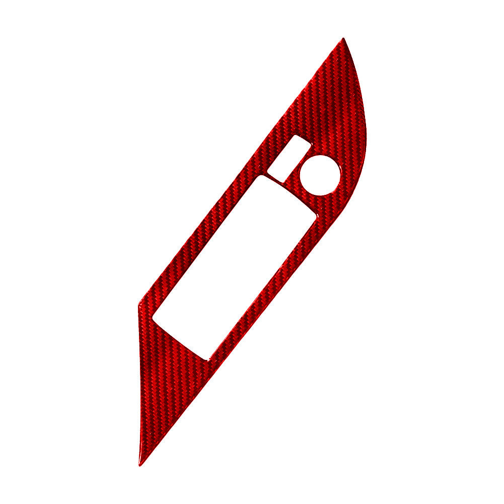 Red Carbon Fiber Driver Door Control Cover Trim for Toyota Hilux 2015-21 Type A