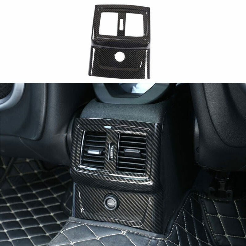 for BMW X1 F48 2016-19 ABS Carbon Fiber Rear Air Outlet Anti-Kick Panel Trim 1P