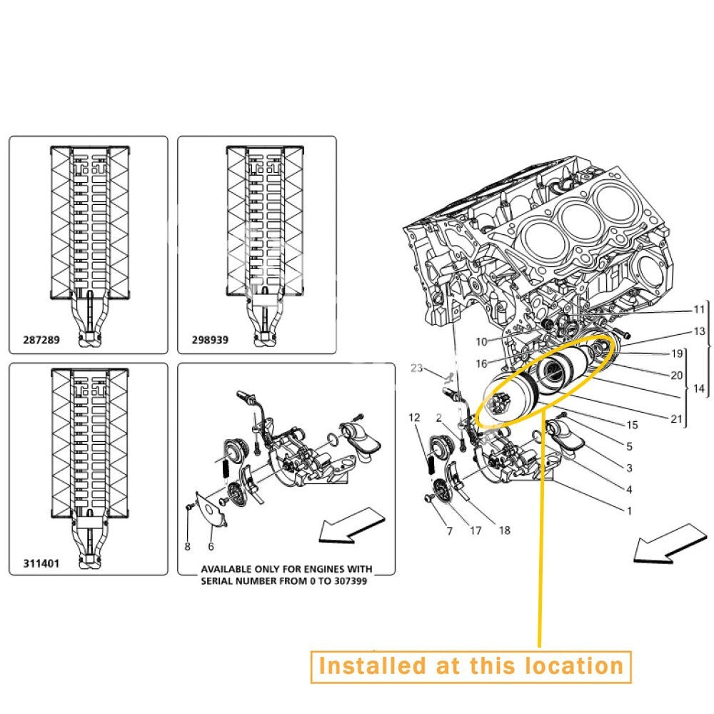Equipment Manufacturer ( ) oil filter for Maserati Quattroporte: 311401