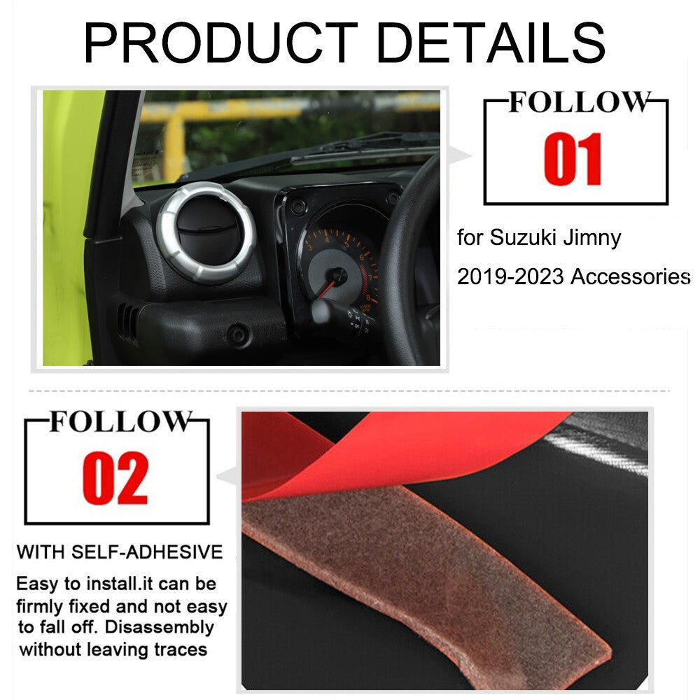Silver Air Conditioner Vent Outlet Cover Trim Rings for Suzuki for Jimny 2019-2023