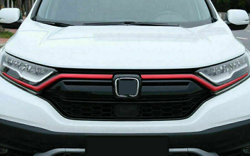 for Honda CRV CR-V 2017-22 ABS Red Front Central Grille Molding Strip Cover Trim