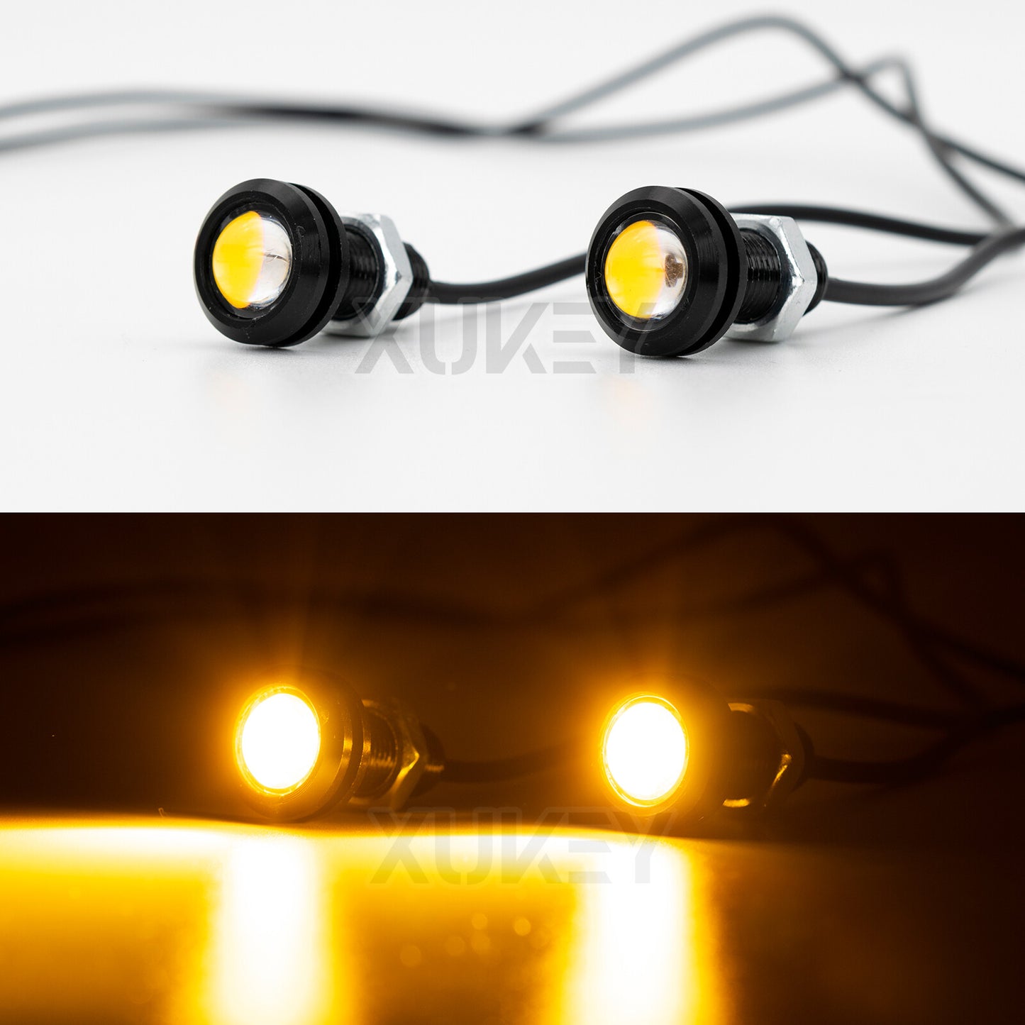 4x Amber for Eagle Eye LED Lights Motorbike Driving Car Lamp Parking Light 18mm