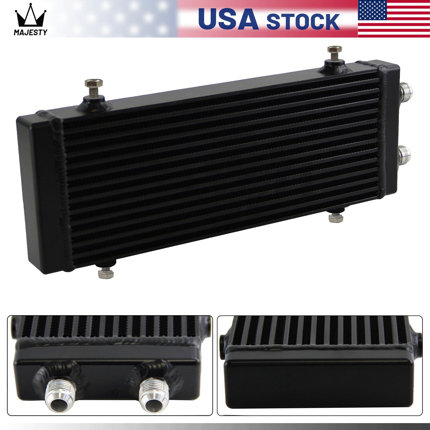 Universal Medium Bar and Plate Dual Pass Oil Cooler Core:14x5.5x1.58