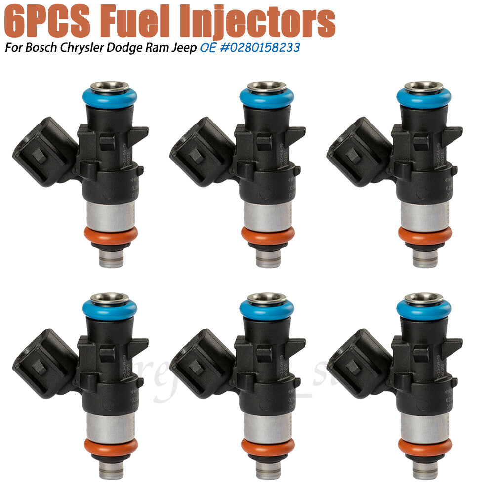 NEW for Jeep for Chrysler for Dodge Injector Set of 6PCS 3.6L 0280158233 5184085AD