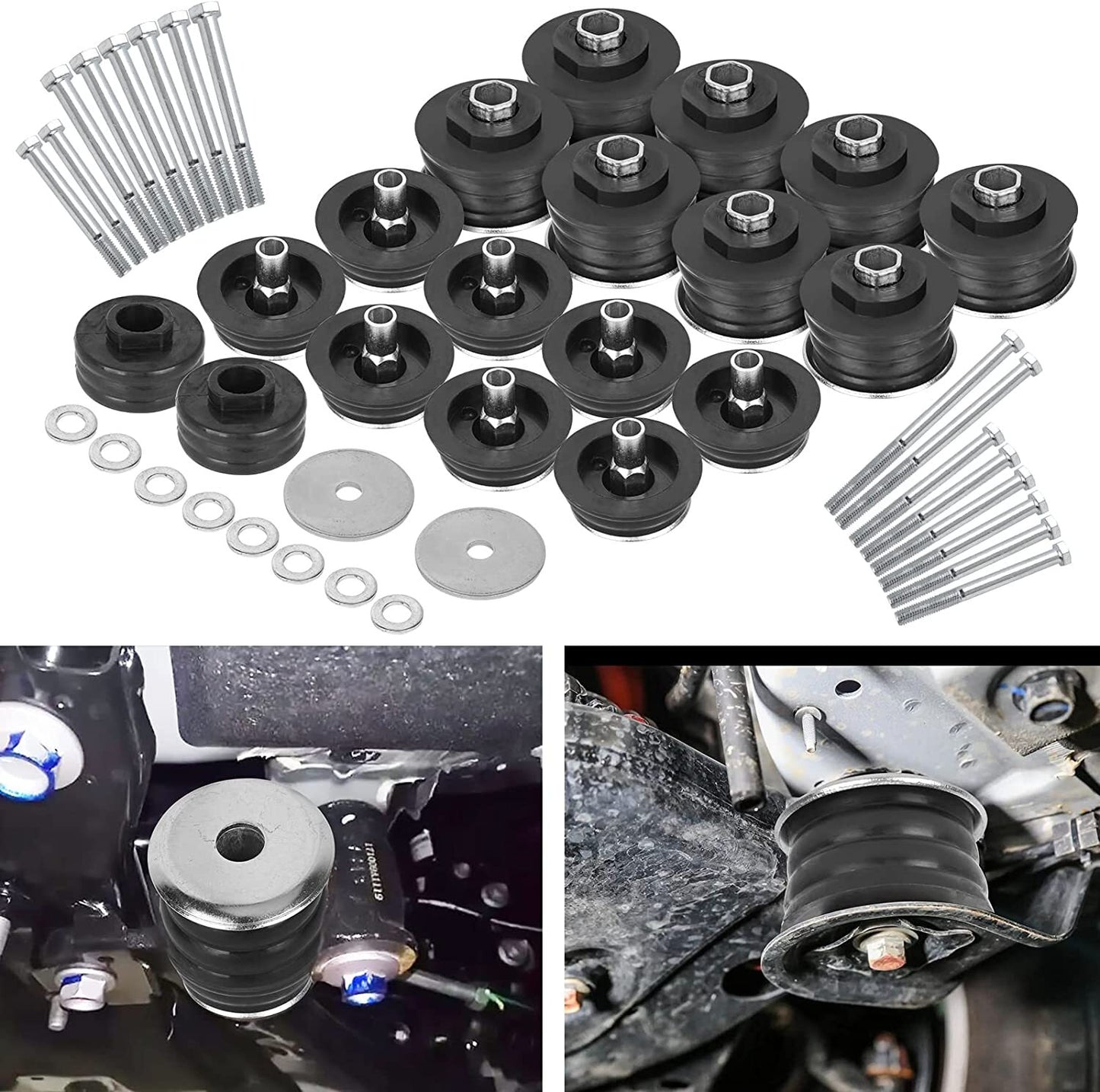 Body Cab Mount Bushing Kit For 2008-2016 for Ford F250 F350 Super Duty 2WD 4WD Black