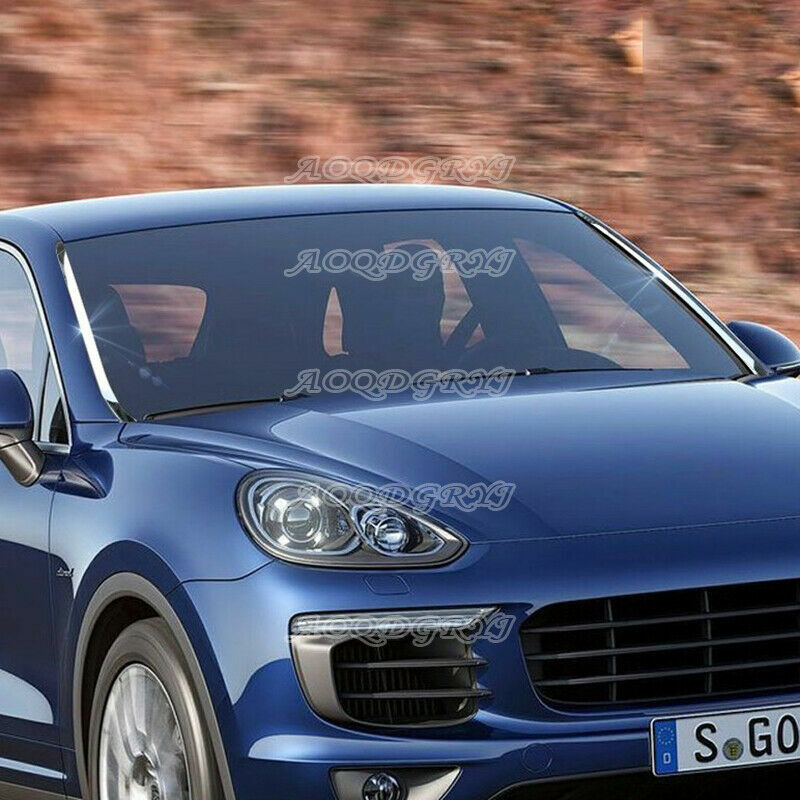 for Porsche for Cayenne 2014-2017 Chrome Front Windshield Side Trim Strip Covers 2X