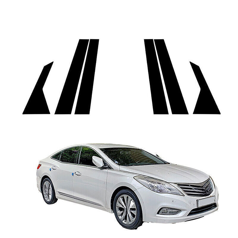 for Hyundai Grandeur HG 2012-17 Piano Black Pillar Posts Door Window Strip Trim