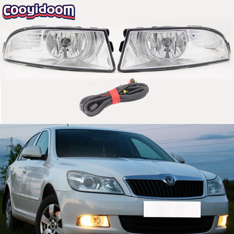 Suitable for 2009-13 for Skoda Octavia A5 A6 dual front bumper fog lights with bulbs and wiring harness.
