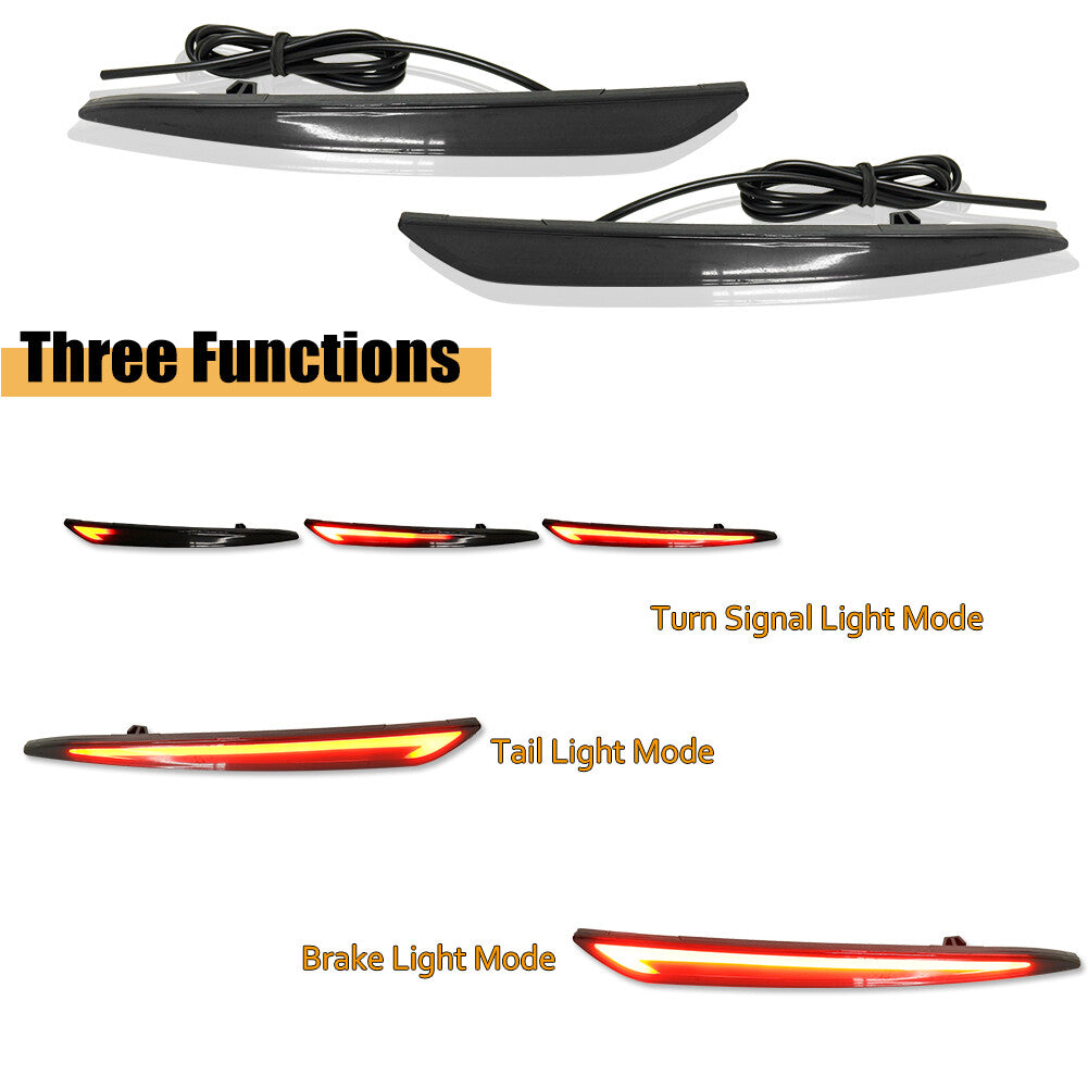 LED rear bumper reflector brake and taillight signals 2013-18 for Ford Fusion Mondeo