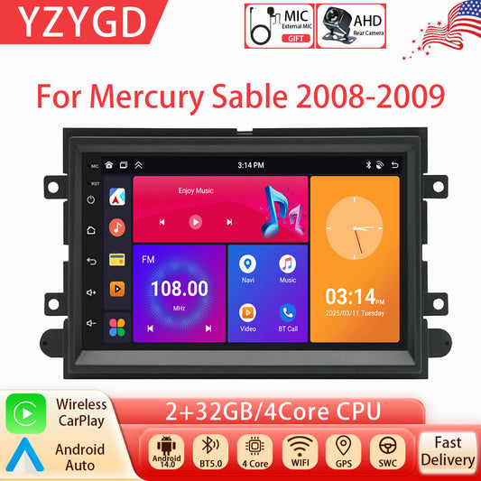 Android Auto Carplay for Mercury Sable 2008-2009 Car Stereo Radio GPS Screen SWC