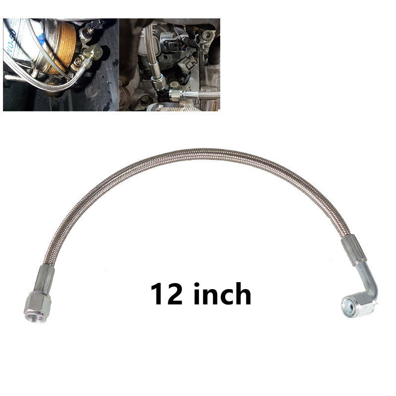 12 Turbo Oil Feed Line Steel Braided PTFE Line 4AN 90° Straight Hose End Teflon