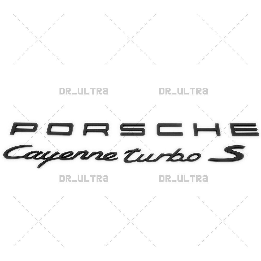 Matte Black P-O-R-S-C-H-E for Cayenne Turbo S Letter Rear Badge Emblem Nameplate 958