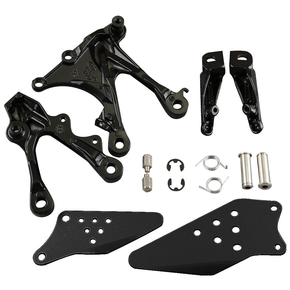 2X Front Rider Foot Pegs LR Footrest Brackets Fits for KAWASAKI ZX6R 2005-08