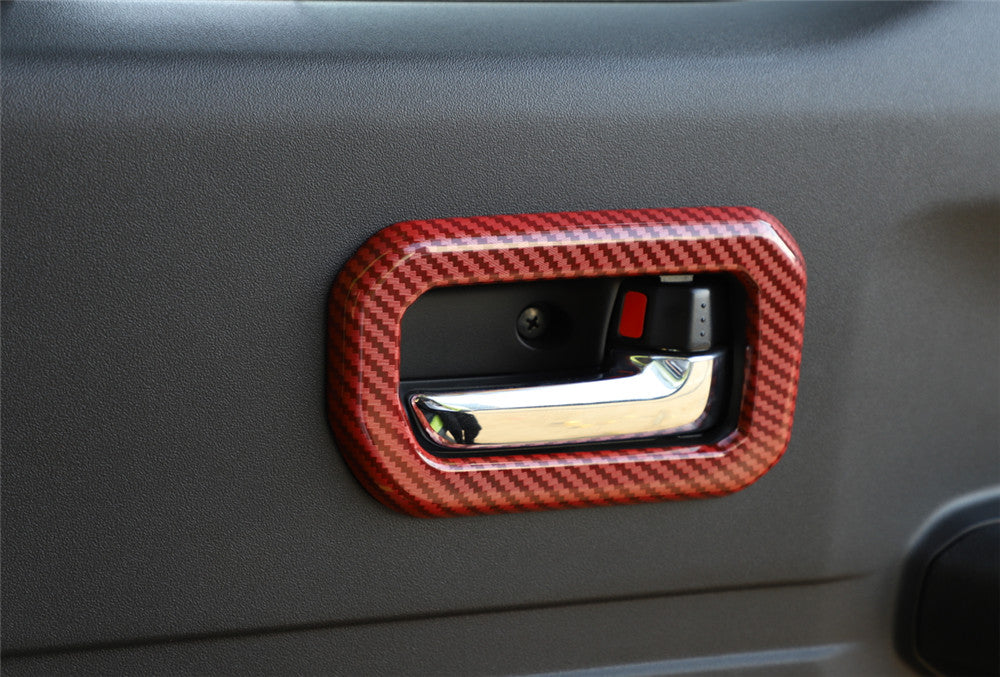Interior Door Handle Bowl Trim Fit for Suzuki for Jimny 2019-23 ABS Red Carbon Fiber