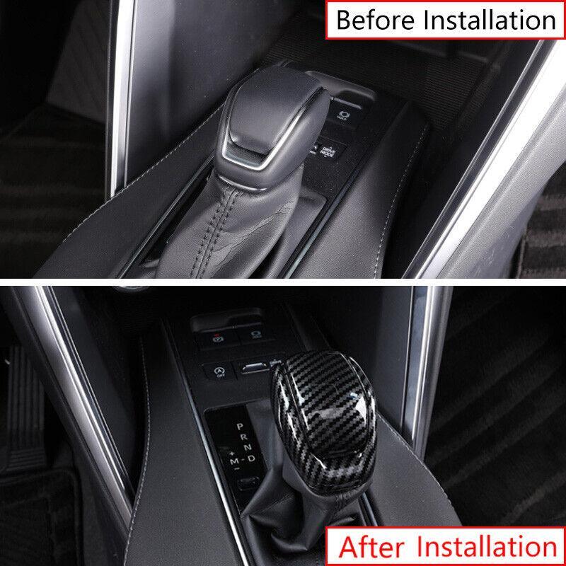 Carbon Fiber Color Console Gear Shift Knob Cover Trim for Toyota Venza 2021-2023
