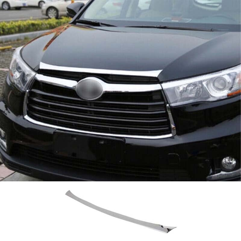 for Toyota Highlander 2014-2019 1pcs Front Engine Hood Grille Chrome Strip Trim
