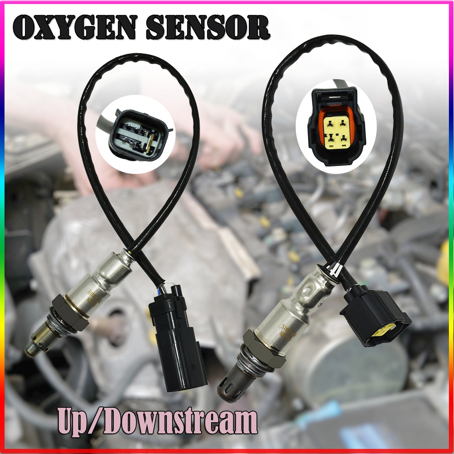2pcs O2 Sensors Up/Downstream For 2014-19 for Jeep Cherokee for Ram ProMaster City 2.4L