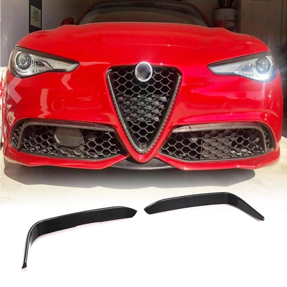 for Alfa Romeo Giulia Sport 15UP Carbon Fiber Fog Light Splitter Canard Fins