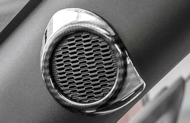 Fit for Ford for Mustang 2015-2022 Carbon Fiber A Pillar Horn Frame Cover Trim 2PCS